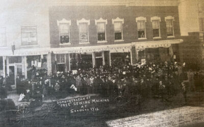 Sewing Machine Demonstration on Main Street in 1910
