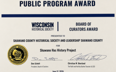 Shawano Has History Earns Statewide Recognition